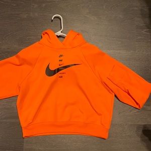 orange Nike crop top hoodie